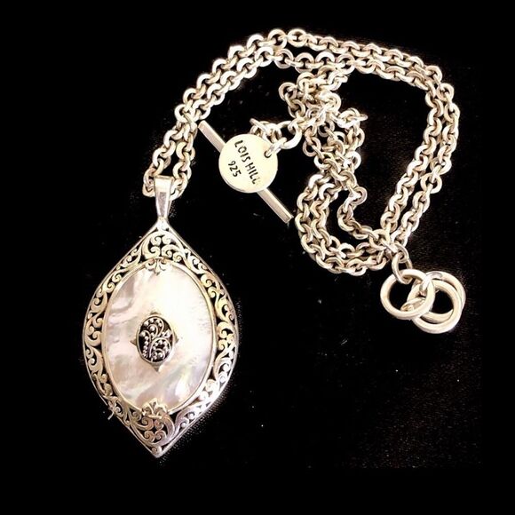 LOIS HILL Mother of Pearl Earrings Inlaid w Sterling Silver Reverses To Cutout - Picture 6 of 13